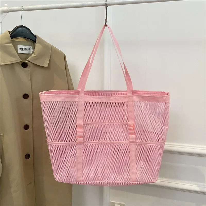 Mesh Beach Tote Bag for Women – Travel & Pool Organizer