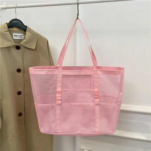 Mesh Beach Tote Bag for Women – Travel & Pool Organizer