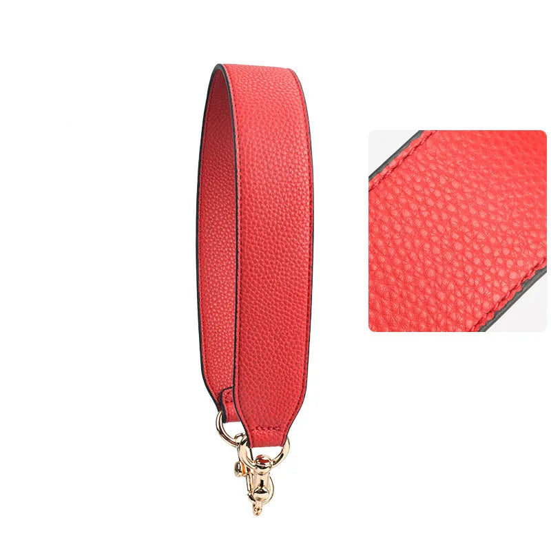 Leather Bag Wrist Strap with Metal Hardware