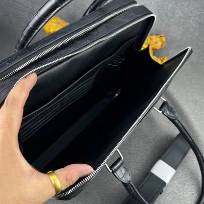 Genuine Crocodile Leather Briefcase for Men – Large Laptop Business Bag