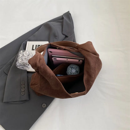 Soft Suede Hobo Shoulder Bag for Women – Large Luxury Handbag