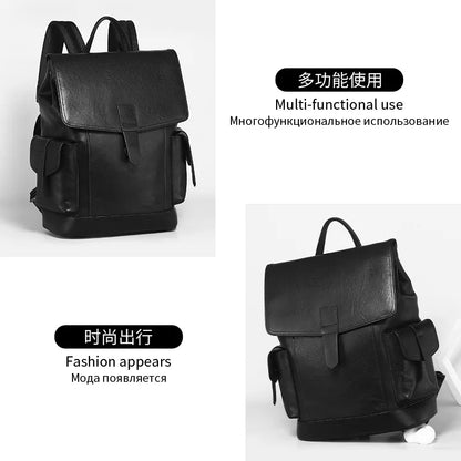 Cowhide Leather Men's Backpack – Large 15" Laptop School & Travel Bag