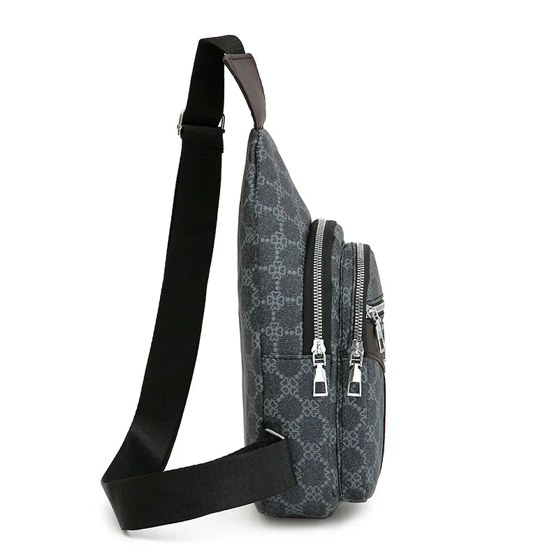 Men's Crossbody Messenger Bag - Casual Sling Chest Bag with Earphone Hole