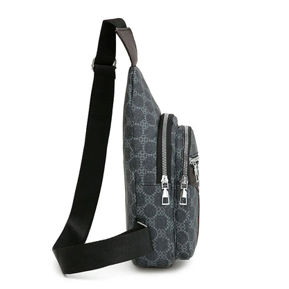 Men's Crossbody Messenger Bag - Casual Sling Chest Bag with Earphone Hole