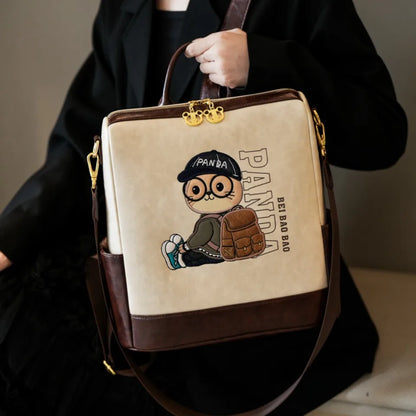 3-in-1 Women's Backpack – Cute Cartoon Collegiate Style Shoulder Bag