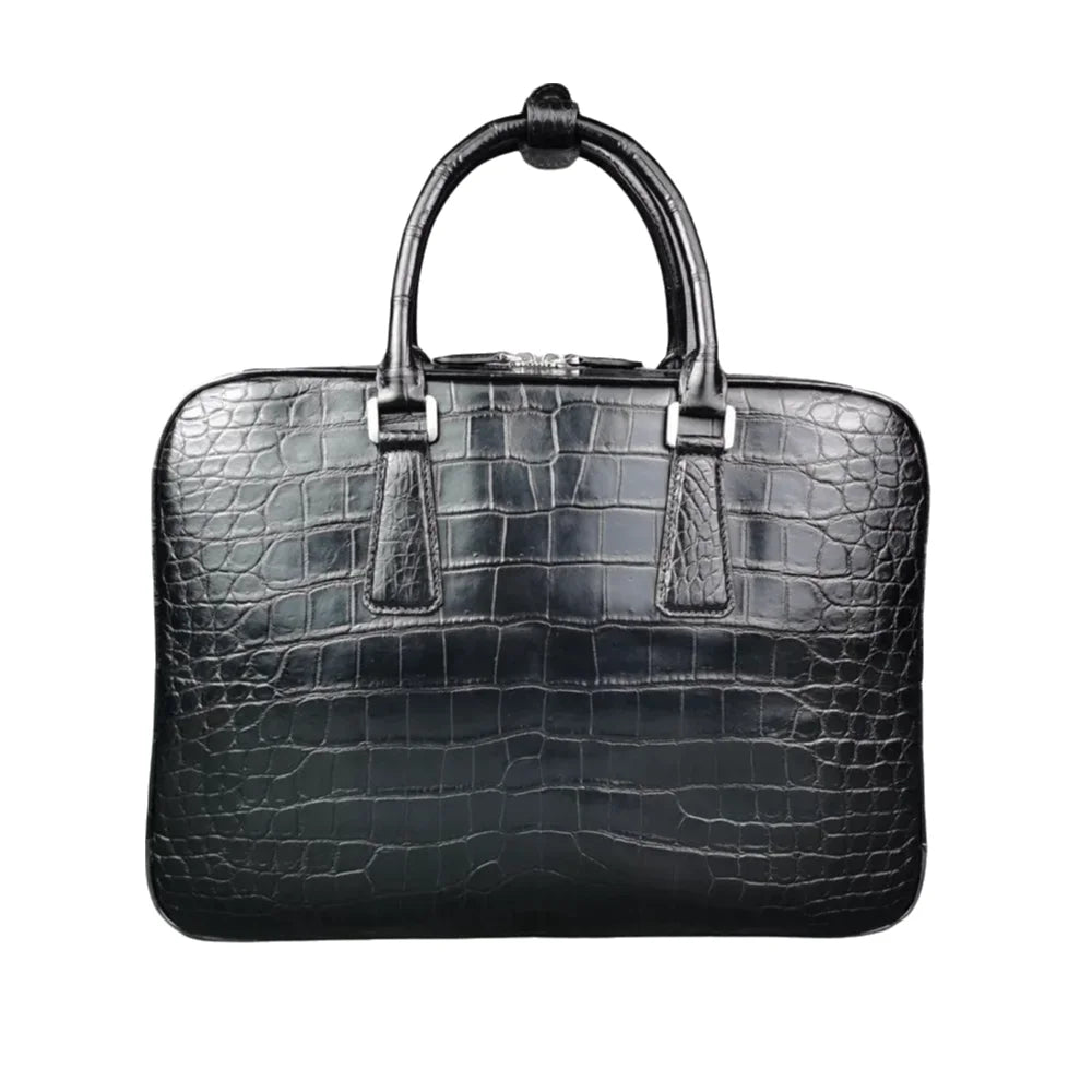 Crocodile Leather Men's Laptop Briefcase – Luxury Business Bag