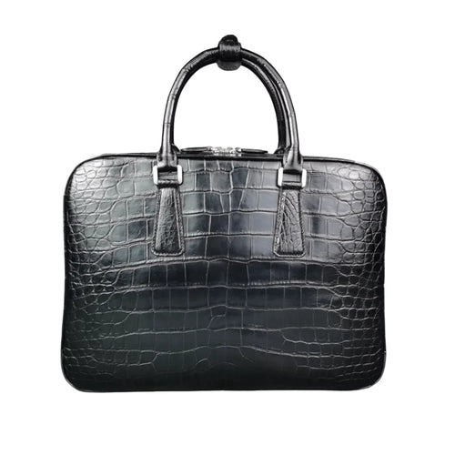 Crocodile Leather Men's Laptop Briefcase – Luxury Business Bag