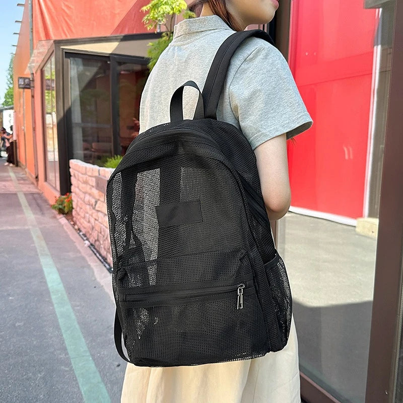Mesh Backpack – Lightweight Foldable School & Gym Bag