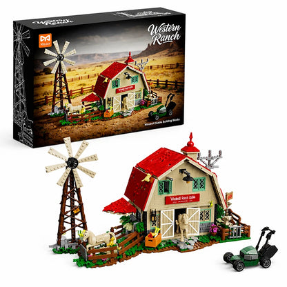 Western Ranch Building Blocks Set – Windmill Stable MOC 1142/1359pcs