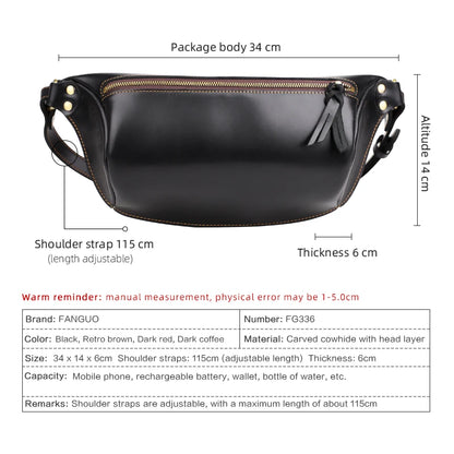 Leather Chest Bag for Men – Handmade Vintage Crossbody & Shoulder Pack