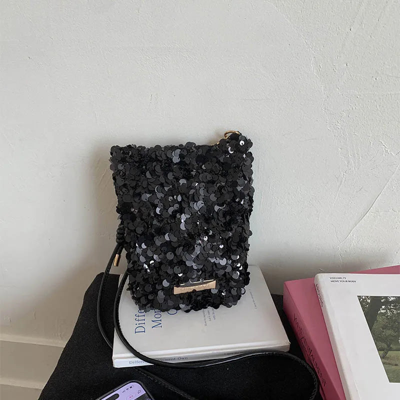 Sequin Crossbody Bag – Mini Glitter Evening Purse for Women