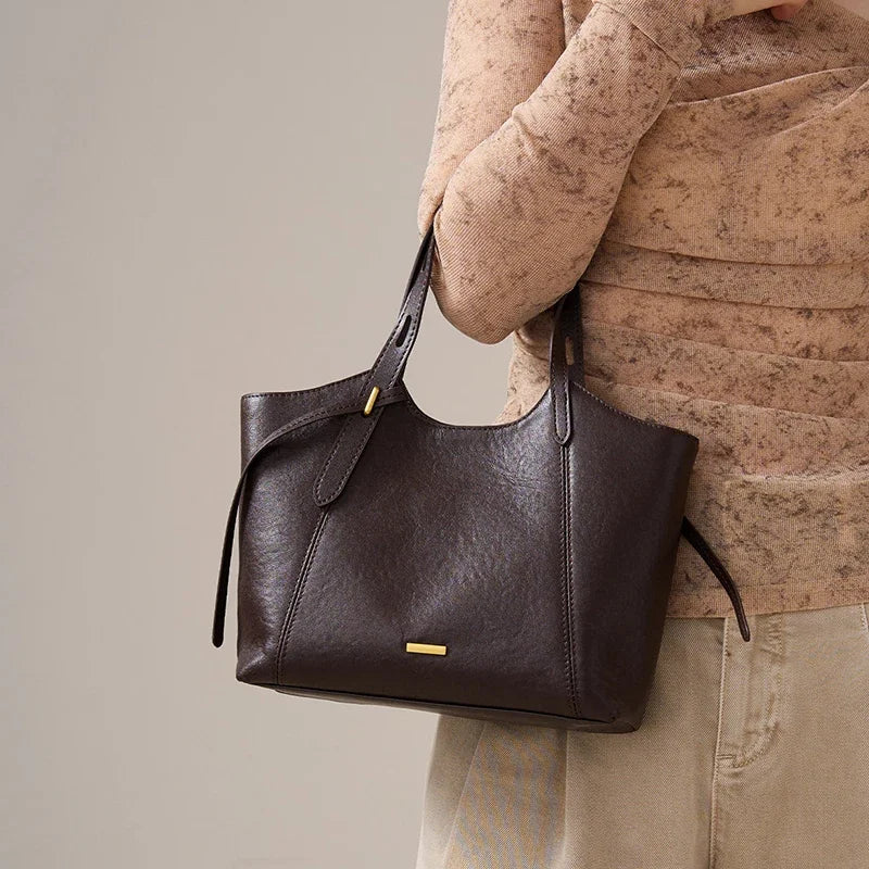 Genuine Cowhide Leather Tote Bag for Women – Pebbled Multi-Color