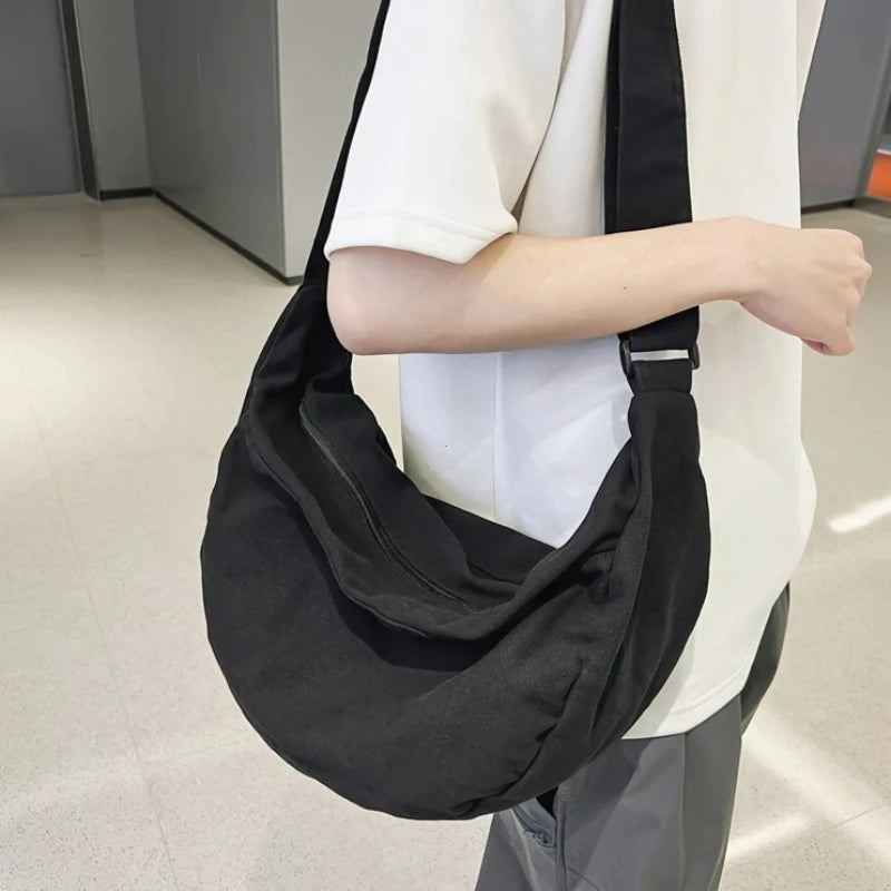 Large Canvas Crossbody Bag for Women – Casual Messenger Bag