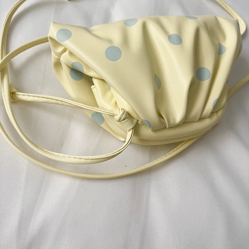 Polka Dot Mini Crossbody Bag – Cute Cloud Clutch Purse