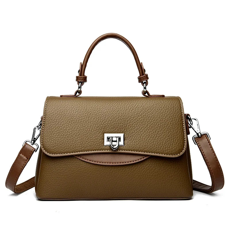 Women's Leather Crossbody Bag – Large Capacity Shoulder Handbag