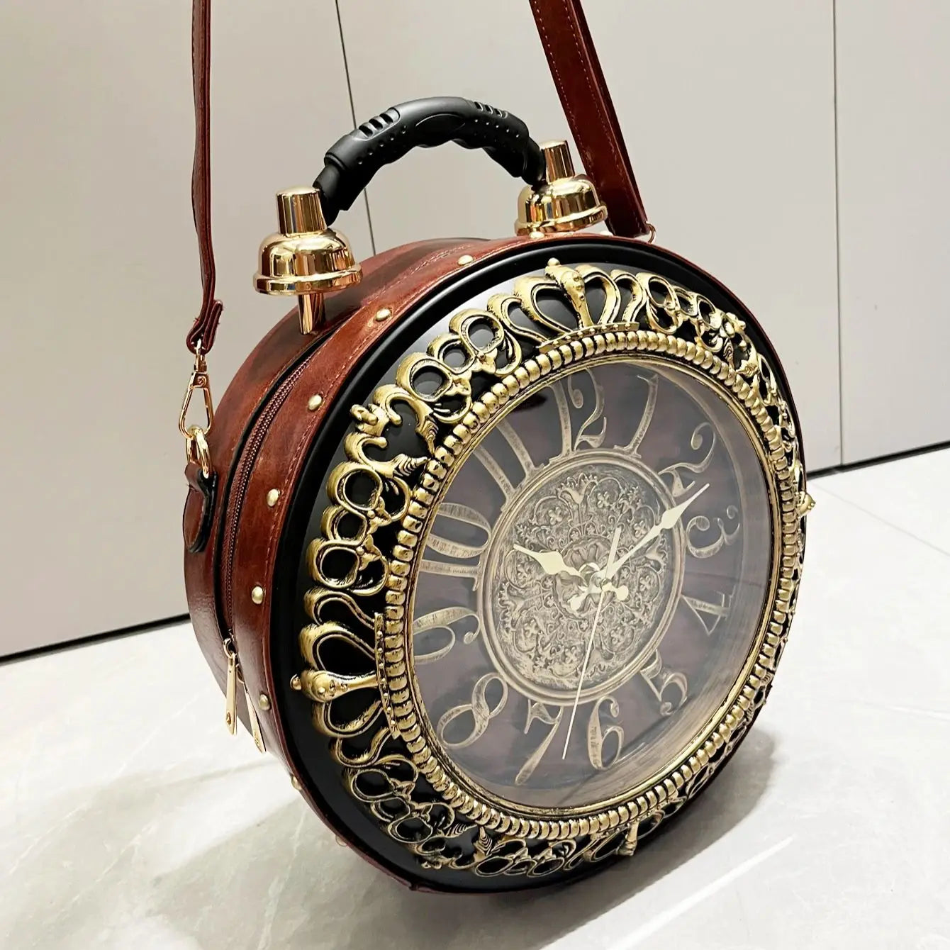 Luxury Designer Purses Handbags Vintage Simulated Clock Design Shoulder Crossbody Bags Funny Women S