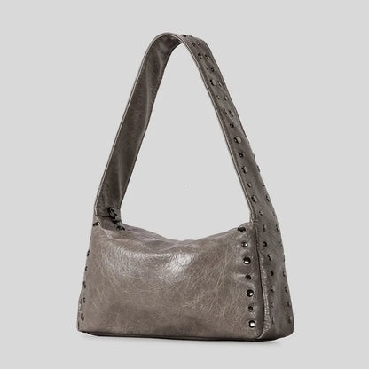 Punk Rivet Leather Shoulder Bag – Women's Underarm Hobo