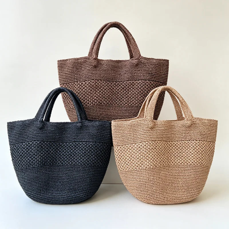 Straw Woven Tote Bag – Women's Large Capacity Beach Basket Bag