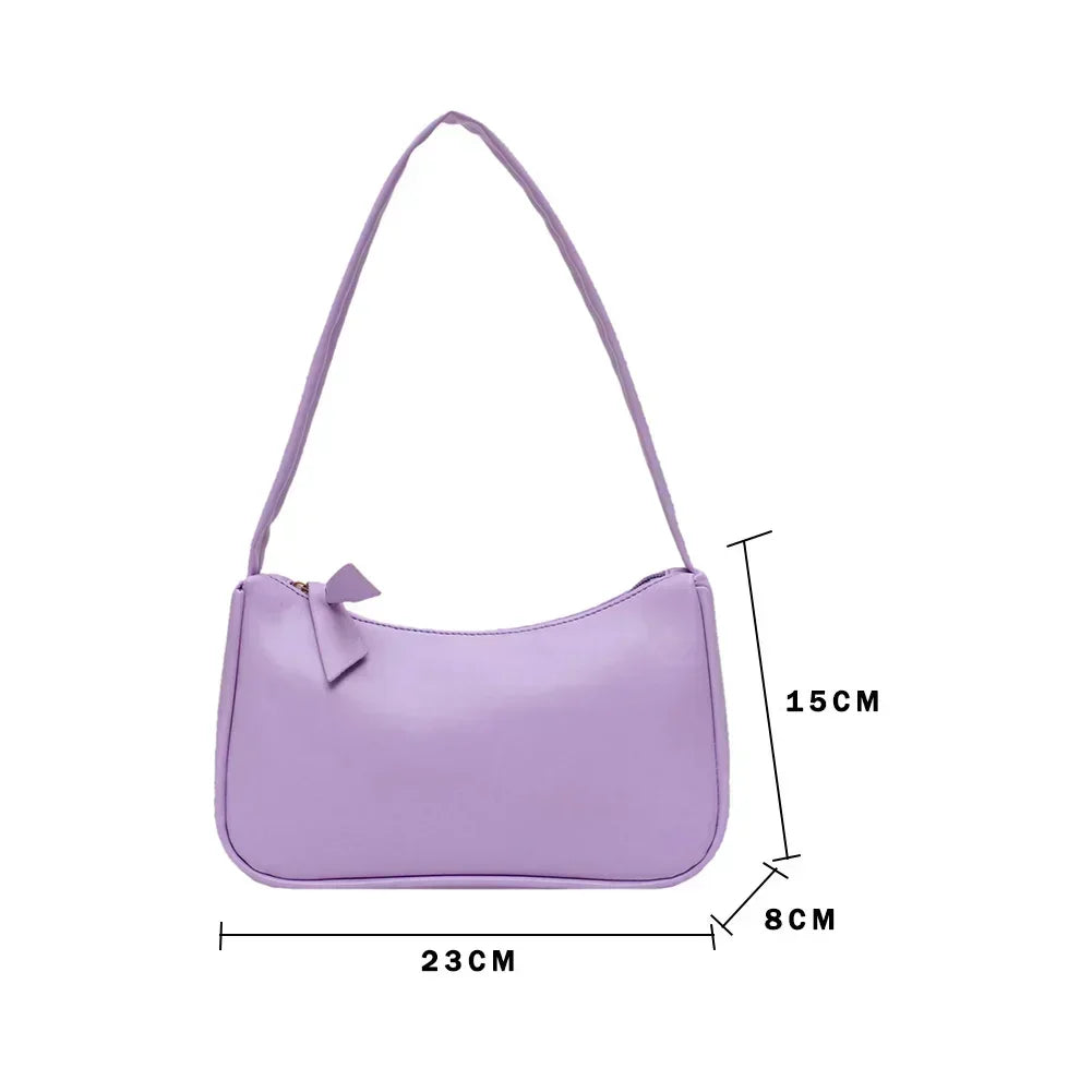 Retro PU Leather Shoulder Bag – Small Underarm Handbag