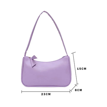 Retro PU Leather Shoulder Bag – Small Underarm Handbag
