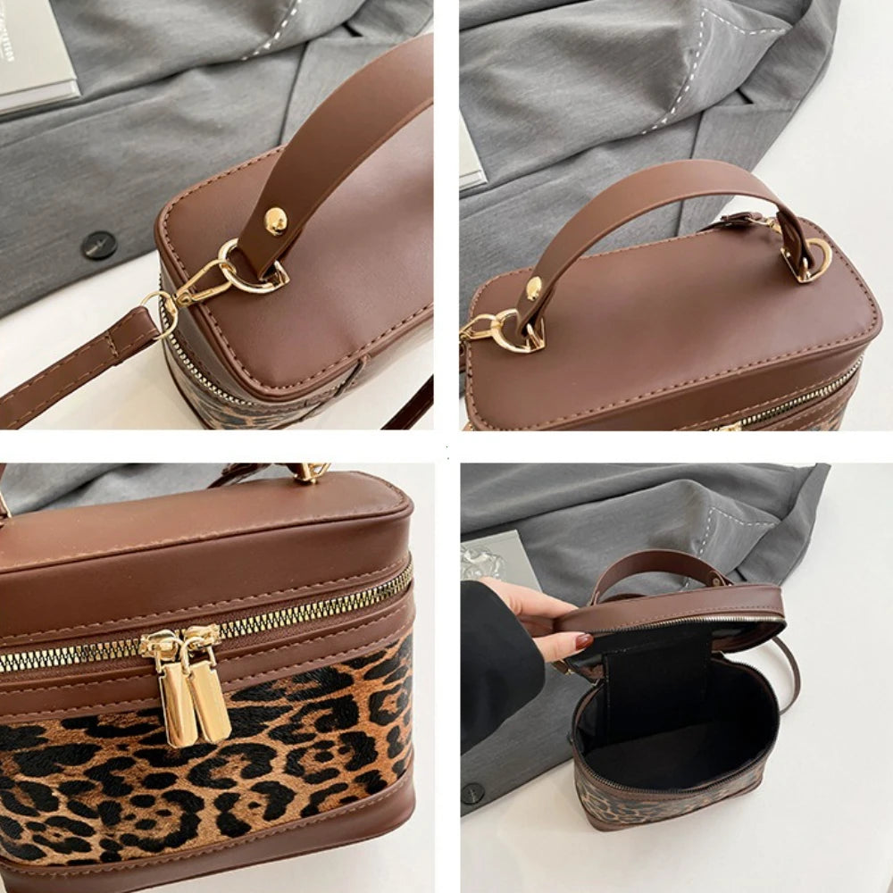Leopard Print Bucket Bag – Women's Crossbody Shoulder Bag