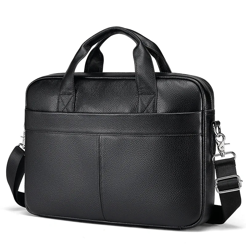 Genuine Leather Men's Briefcase – Business Laptop Bag