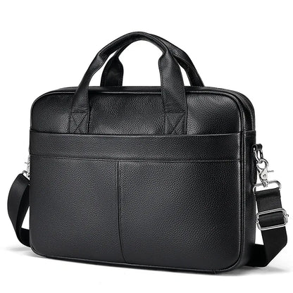 Genuine Leather Men's Briefcase – Business Laptop Bag