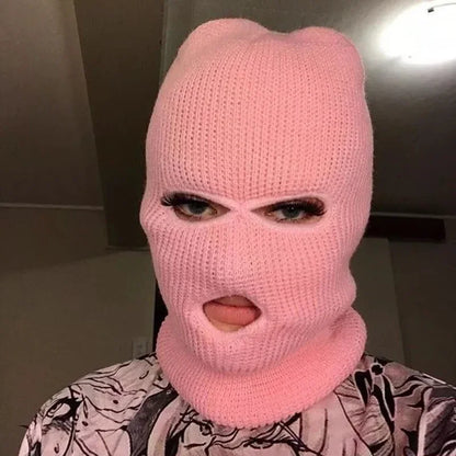 Balaclava Ski Mask 3-Hole Winter Face Cover – Unisex Knit Beanie