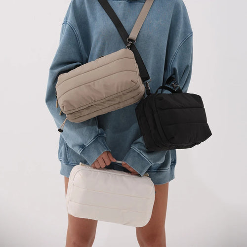 Casual Quilted Padded Square Shoulder Bags Creative Can Hold Kettle Outdoor Crossbody Bag