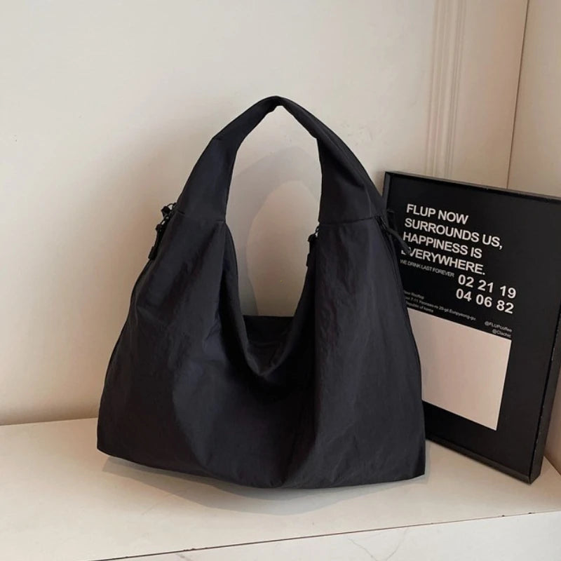 Large Nylon Tote Bag for Women – Casual Shoulder Hobo Bag