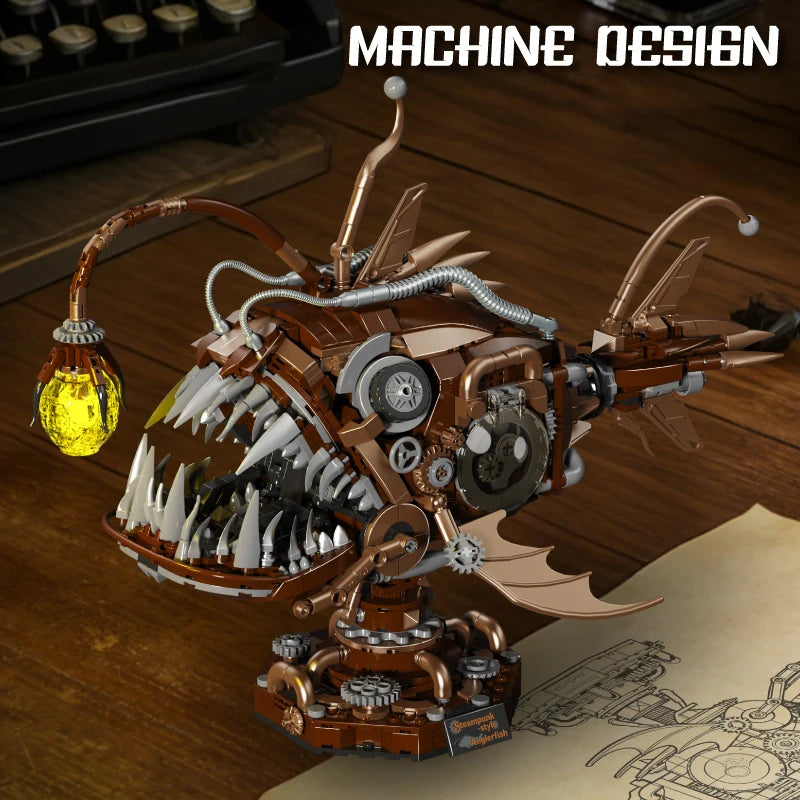 Steampunk Anglerfish MOC Building Blocks Set – 1236 Pieces