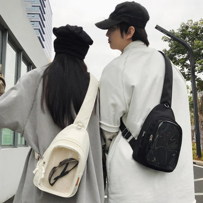 Kawaii Ita Sling Bag – Nylon Crossbody with Display Window