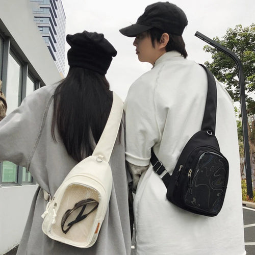 Kawaii Ita Sling Bag – Nylon Crossbody with Display Window
