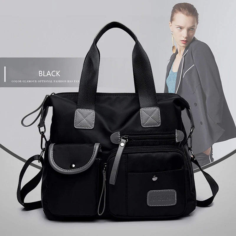 Women's Multifunctional Waterproof Nylon Handbag – Large Capacity Crossbody