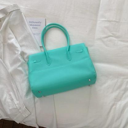 Y2K Jelly Tote Bag - PVC Candy Color Shoulder Bag for Women