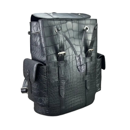 Crocodile Leather Backpack – Luxury Large Unisex Travel Bag