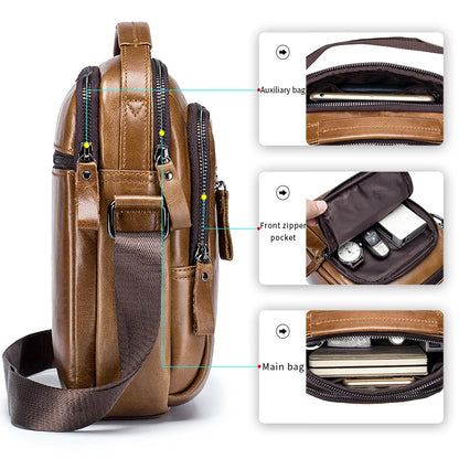Men's Genuine Leather Shoulder Bag – Crossbody Messenger Bag