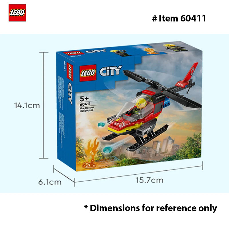LEGO City 60411 Fire Rescue Helicopter Building Toy for Kids