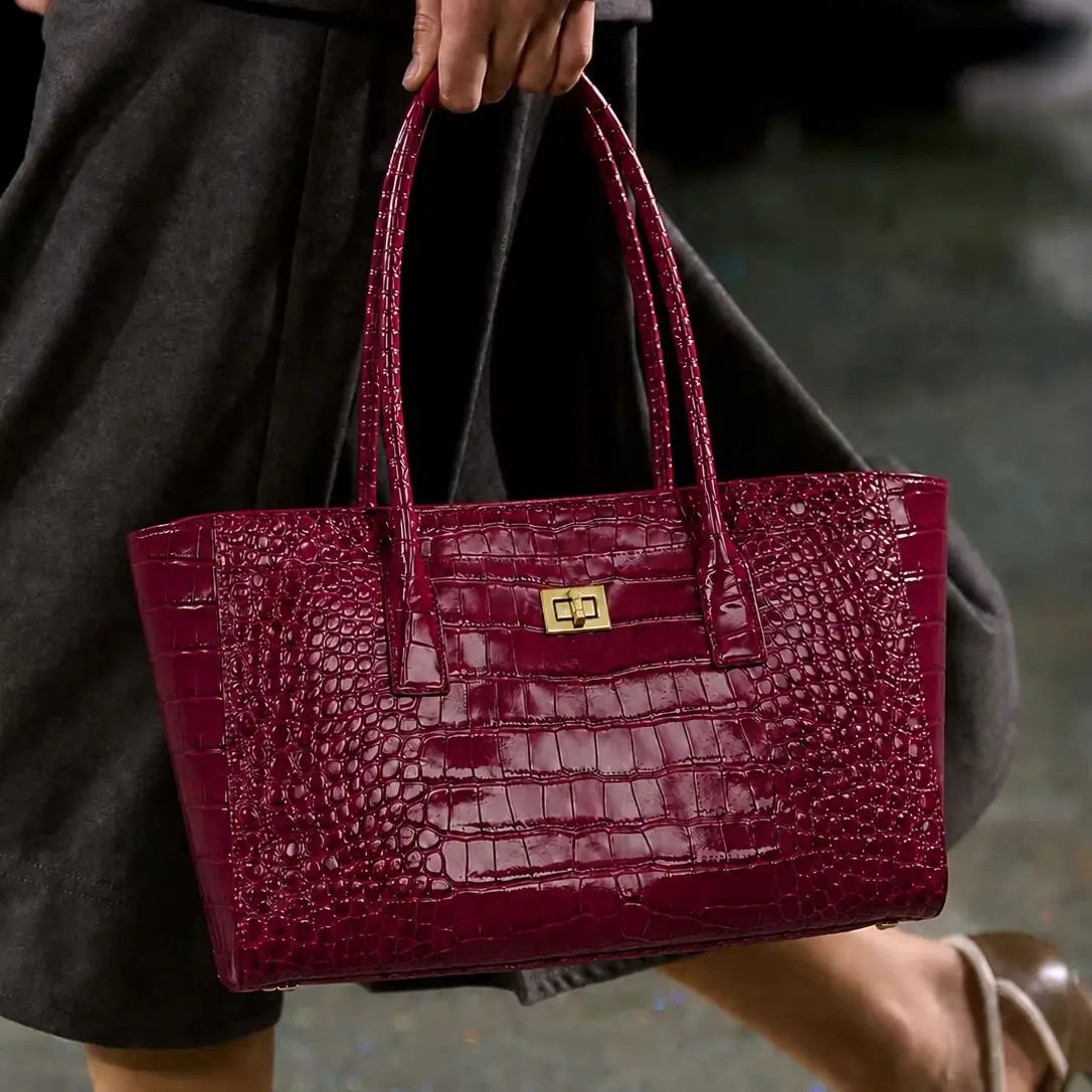 Large Capacity Alligator Tote Bag Designer Women Handbag Luxury Pu Leather Lady Handbags Qualiy