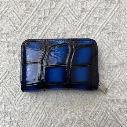 Genuine Crocodile Leather Zipper Coin Purse & Card Wallet