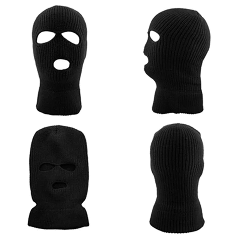 Balaclava Ski Mask 3-Hole Winter Face Cover – Unisex Knit Beanie