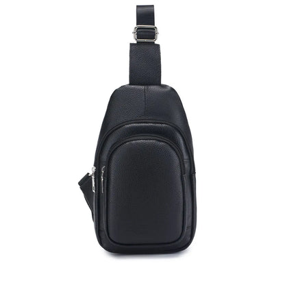 Genuine Leather Men's Sling Chest Bag – Crossbody Pack