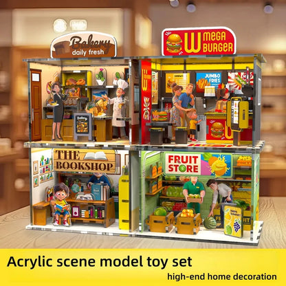 3D DIY Acrylic Puzzle Kit – Street View Miniature Scene Model