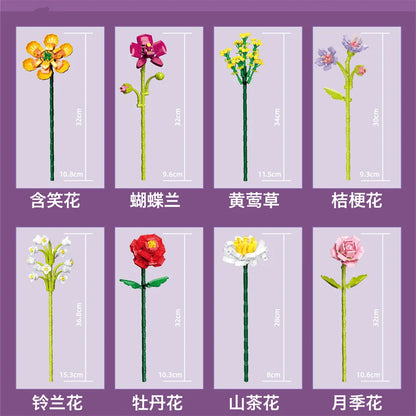 Flower Bouquet Building Blocks Set – DIY Botanical Floral Arrangement