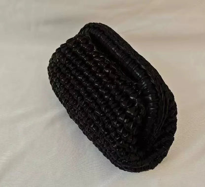 Metallic Crochet Clutch Bag – Woven Evening Purse