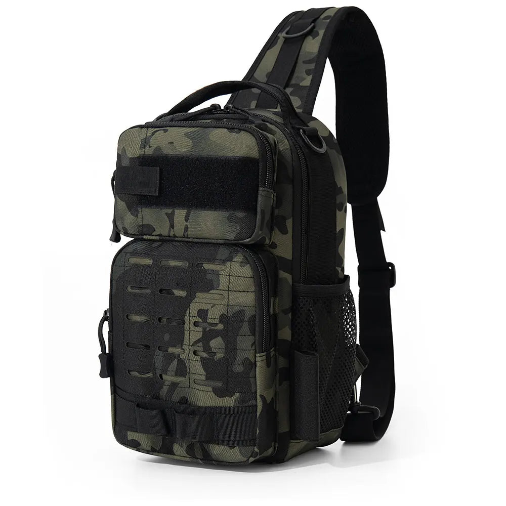 Tactical Fishing Sling Bag – Chest Pack with Rod Holder