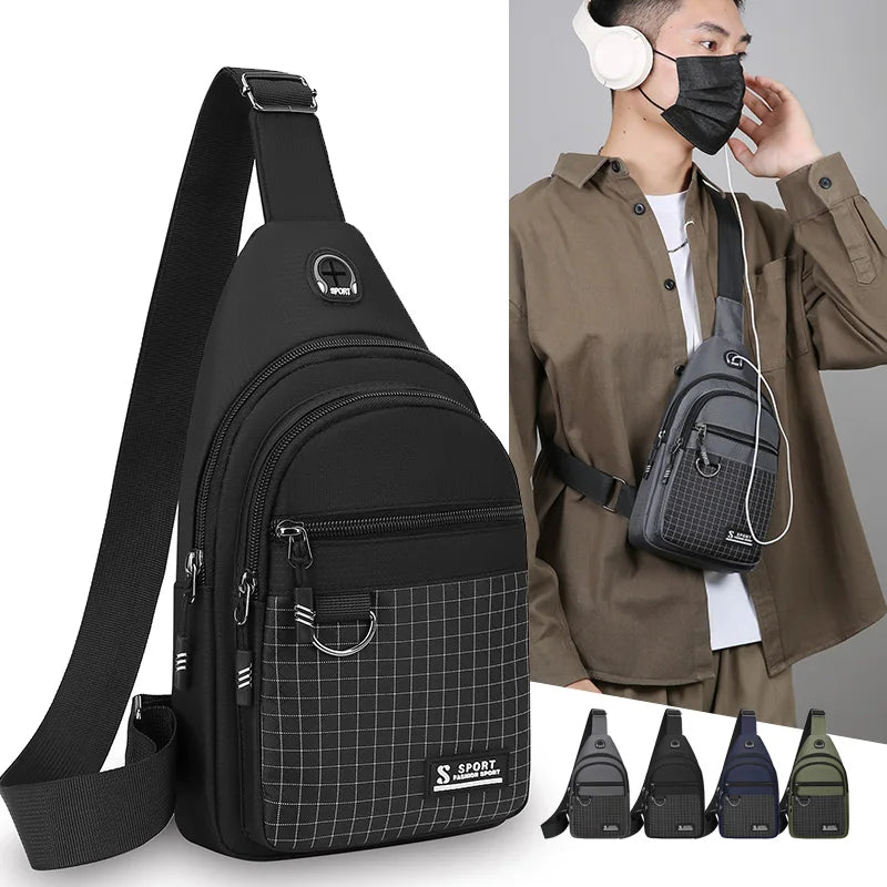 Men's Water-Resistant Crossbody Chest Bag – Lightweight Multipurpose Sling Pack