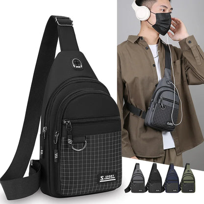 Men's Water-Resistant Crossbody Chest Bag – Lightweight Multipurpose Sling Pack