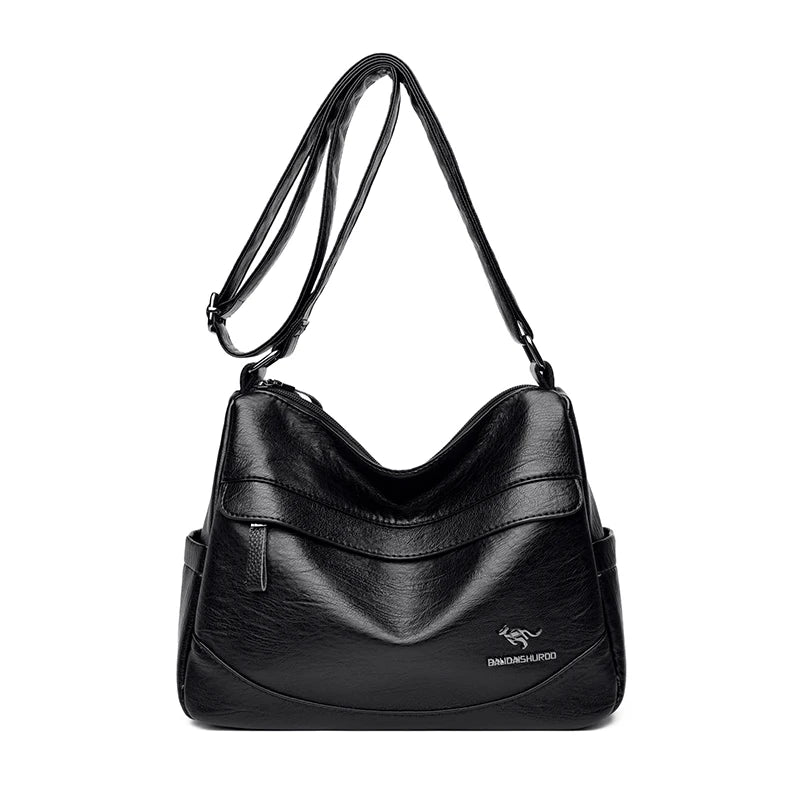 Crossbody Bag for Women – Soft PU Leather Shoulder Bag, 2-Layer