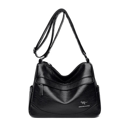 Crossbody Bag for Women – Soft PU Leather Shoulder Bag, 2-Layer